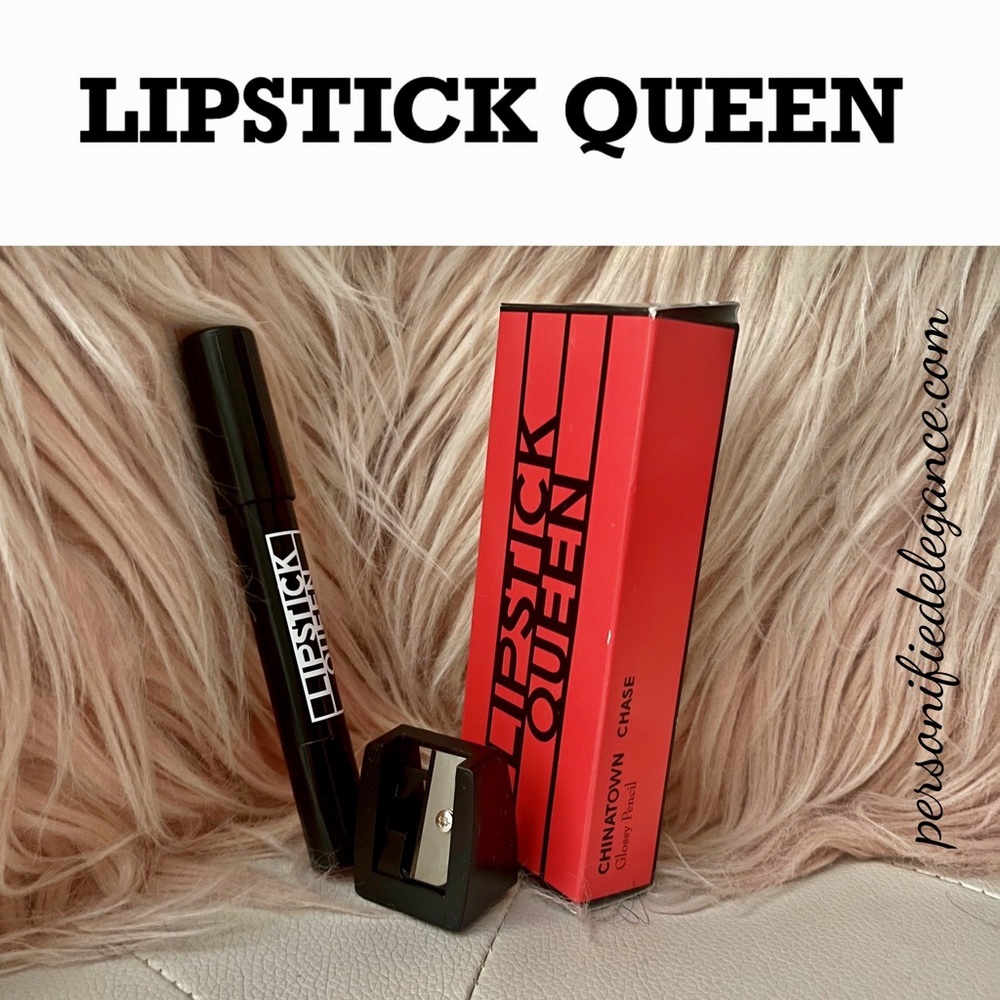 Lipstick Queen Chinatown Chase Red Pink Sheer Glossy Lip Pencil & Sharpener Set